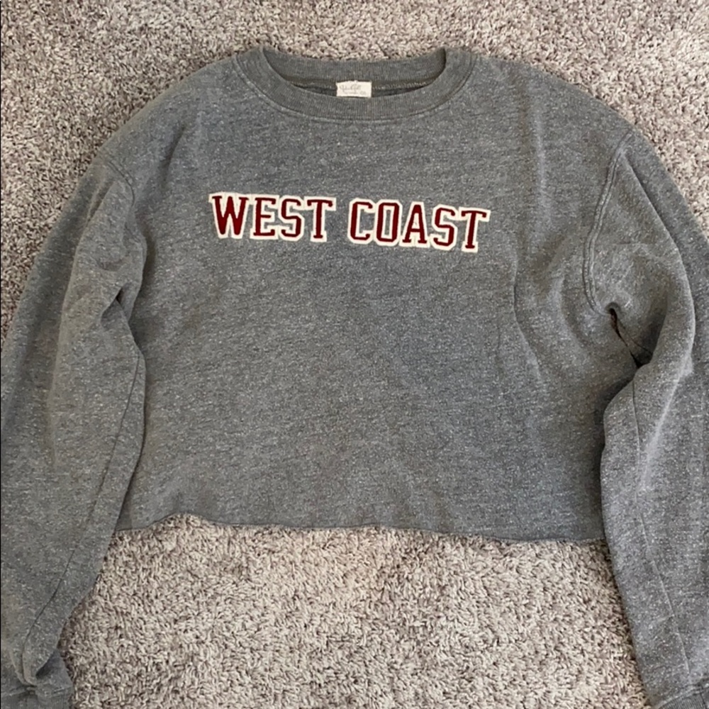 Cropped Brandy Melville “West Coast” crewneck